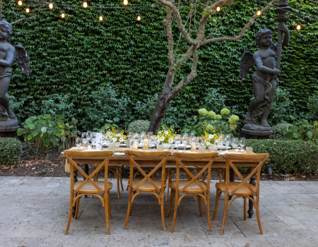 A tale setting for an event at the Estate Courtyard