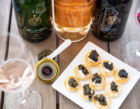 Sparkling wine and caviar